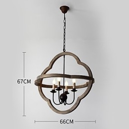 Vintage Metal Amercian Industrial Loft Malowanie Kolor Drewniana Lampa Żyrandol Lampa Wisząca Dekoracja Wnętrz