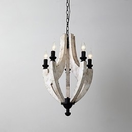 W stylu vintage malarstwo cecha miniaturowy styl drewno bambus żyrandol lampa dekoracyjna lampa wisząca
