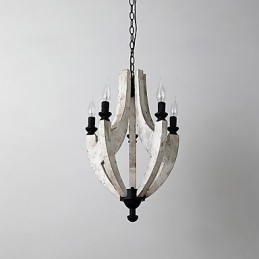 W stylu vintage malarstwo cecha miniaturowy styl drewno bambus żyrandol lampa dekoracyjna lampa wisząca