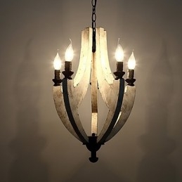 W stylu vintage malarstwo cecha miniaturowy styl drewno bambus żyrandol lampa dekoracyjna lampa wisząca