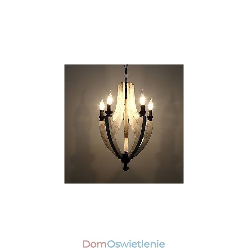 W stylu vintage malarstwo cecha miniaturowy styl drewno bambus żyrandol lampa dekoracyjna lampa wisząca