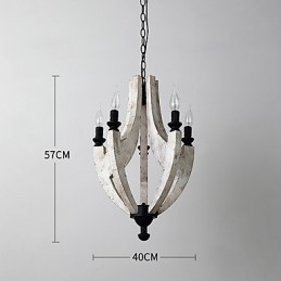 W stylu vintage malarstwo cecha miniaturowy styl drewno bambus żyrandol lampa dekoracyjna lampa wisząca