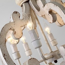 W stylu vintage malarstwo cecha miniaturowy styl drewno bambus żyrandol lampa dekoracyjna lampa wisząca