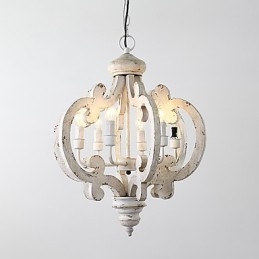 W stylu vintage malarstwo cecha miniaturowy styl drewno bambus żyrandol lampa dekoracyjna lampa wisząca