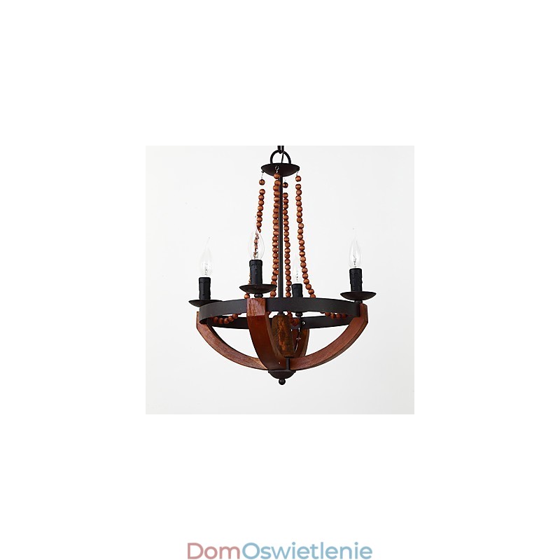 Cztery światła Vintage Painting Feature Mini Style Drewniana bambusowa lampa żyrandolowa dekoracyjna lampa wisząca