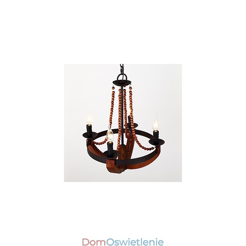 Cztery światła Vintage Painting Feature Mini Style Drewniana bambusowa lampa żyrandolowa dekoracyjna lampa wisząca