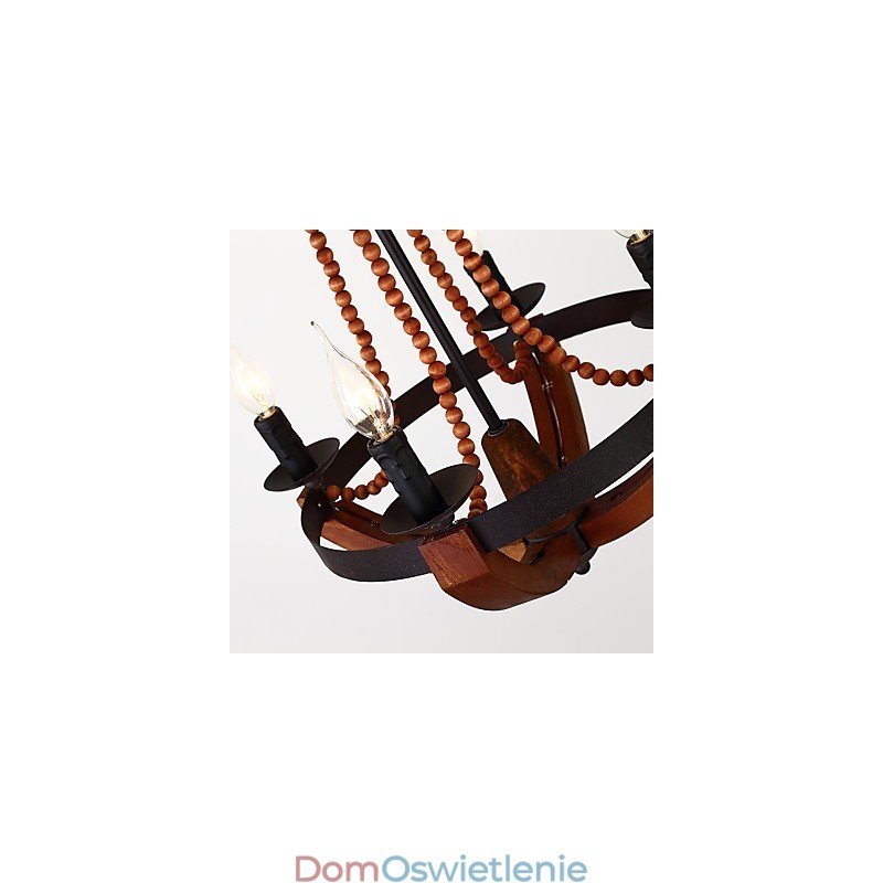 Cztery światła Vintage Painting Feature Mini Style Drewniana bambusowa lampa żyrandolowa dekoracyjna lampa wisząca