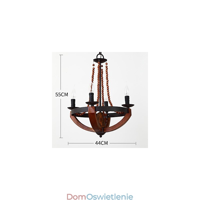 Cztery światła Vintage Painting Feature Mini Style Drewniana bambusowa lampa żyrandolowa dekoracyjna lampa wisząca