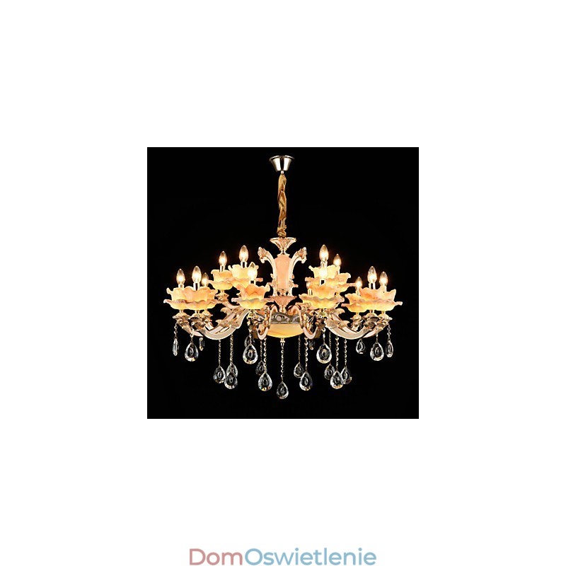 Wisząca lampa ze stopu cynku, do kryształu, styl mini, metal, do wnętrz, sklepy, 15 żarówek