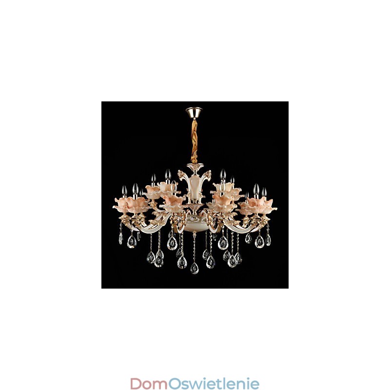 Wisząca lampa ze stopu cynku, do kryształu, styl mini, metal, do wnętrz, sklepy, 15 żarówek