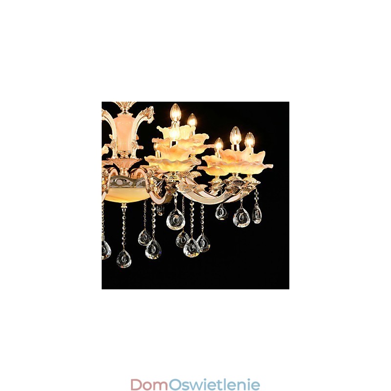Wisząca lampa ze stopu cynku, do kryształu, styl mini, metal, do wnętrz, sklepy, 15 żarówek