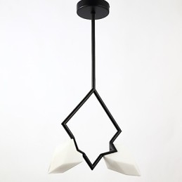 2-punktowy żyrandol postmodernistyczny z metalu ze szkłem brzoskwiniowym, lampa wisząca Canteen Decorate