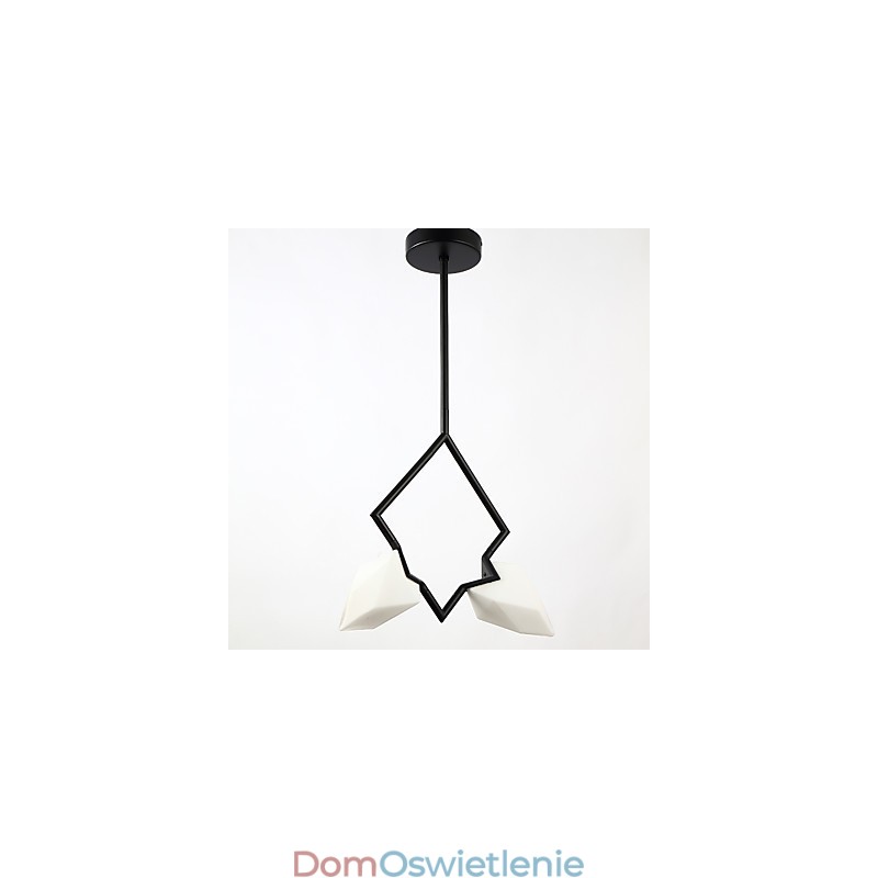2-punktowy żyrandol postmodernistyczny z metalu ze szkłem brzoskwiniowym, lampa wisząca Canteen Decorate