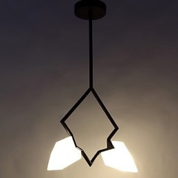 2-punktowy żyrandol postmodernistyczny z metalu ze szkłem brzoskwiniowym, lampa wisząca Canteen Decorate
