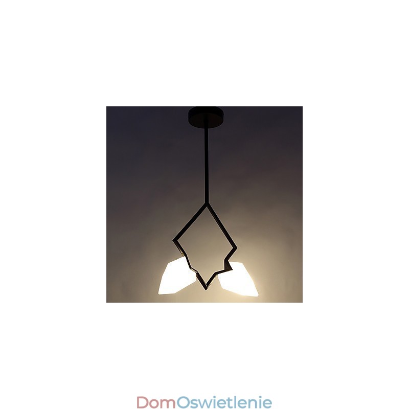 2-punktowy żyrandol postmodernistyczny z metalu ze szkłem brzoskwiniowym, lampa wisząca Canteen Decorate