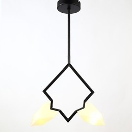 2-punktowy żyrandol postmodernistyczny z metalu ze szkłem brzoskwiniowym, lampa wisząca Canteen Decorate