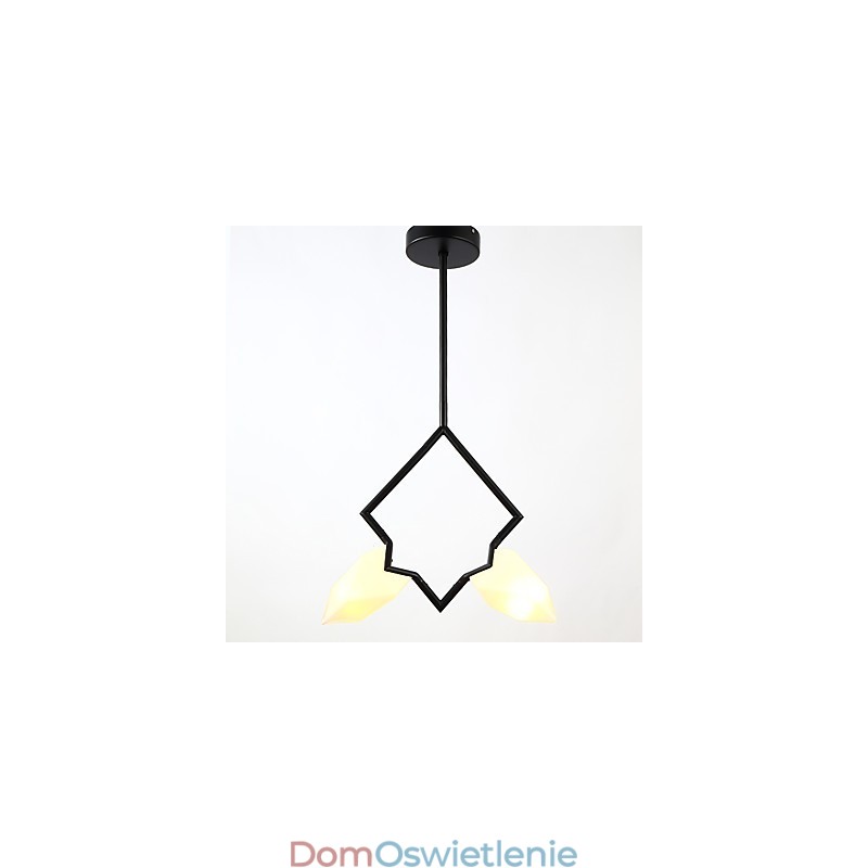 2-punktowy żyrandol postmodernistyczny z metalu ze szkłem brzoskwiniowym, lampa wisząca Canteen Decorate