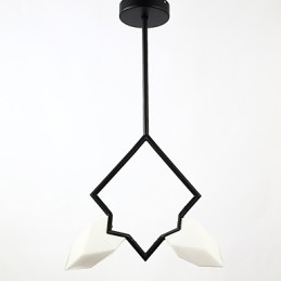 2-punktowy żyrandol postmodernistyczny z metalu ze szkłem brzoskwiniowym, lampa wisząca Canteen Decorate
