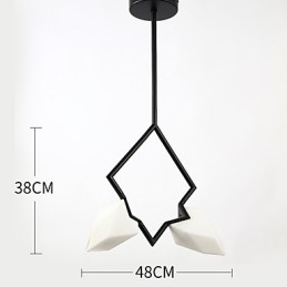 2-punktowy żyrandol postmodernistyczny z metalu ze szkłem brzoskwiniowym, lampa wisząca Canteen Decorate