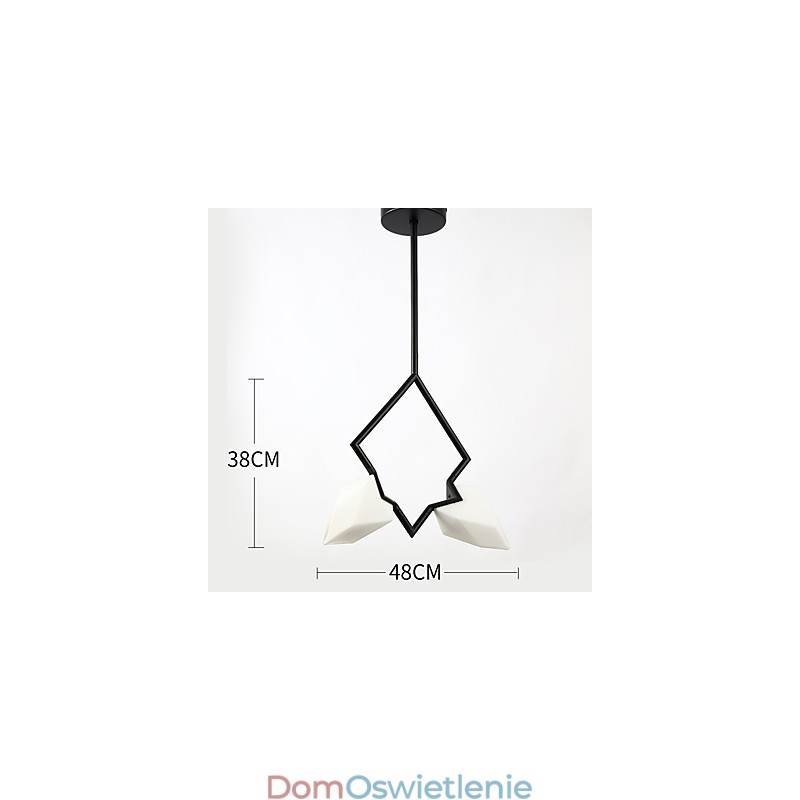 2-punktowy żyrandol postmodernistyczny z metalu ze szkłem brzoskwiniowym, lampa wisząca Canteen Decorate