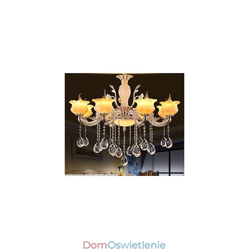 Lampa wisząca z kryształu jadeitu