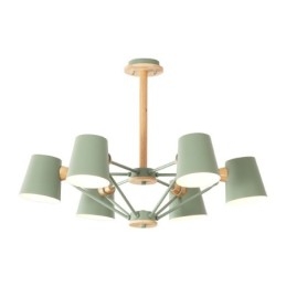 Wielokolorowy Macaron Wood Vintage Malowanie Cecha Metalowy Żyrandol