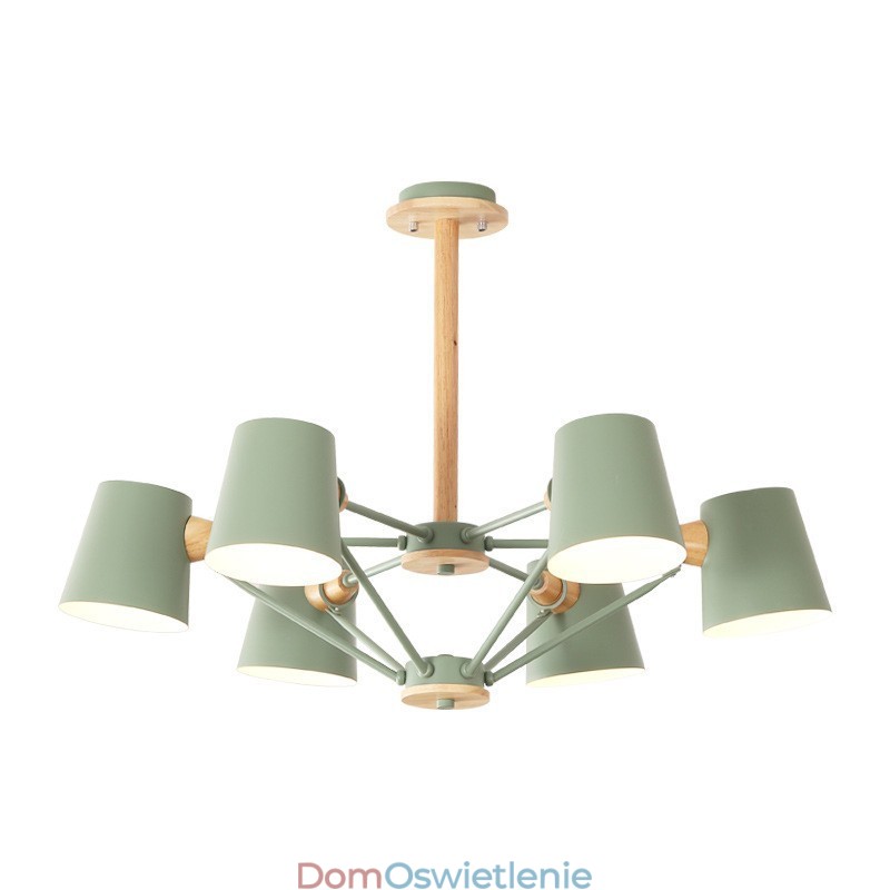 Wielokolorowy Macaron Wood Vintage Malowanie Cecha Metalowy Żyrandol