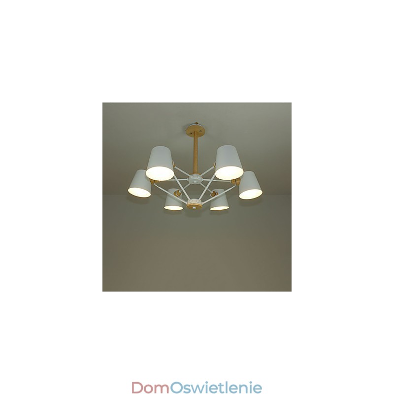 Wielokolorowy Macaron Wood Vintage Malowanie Cecha Metalowy Żyrandol