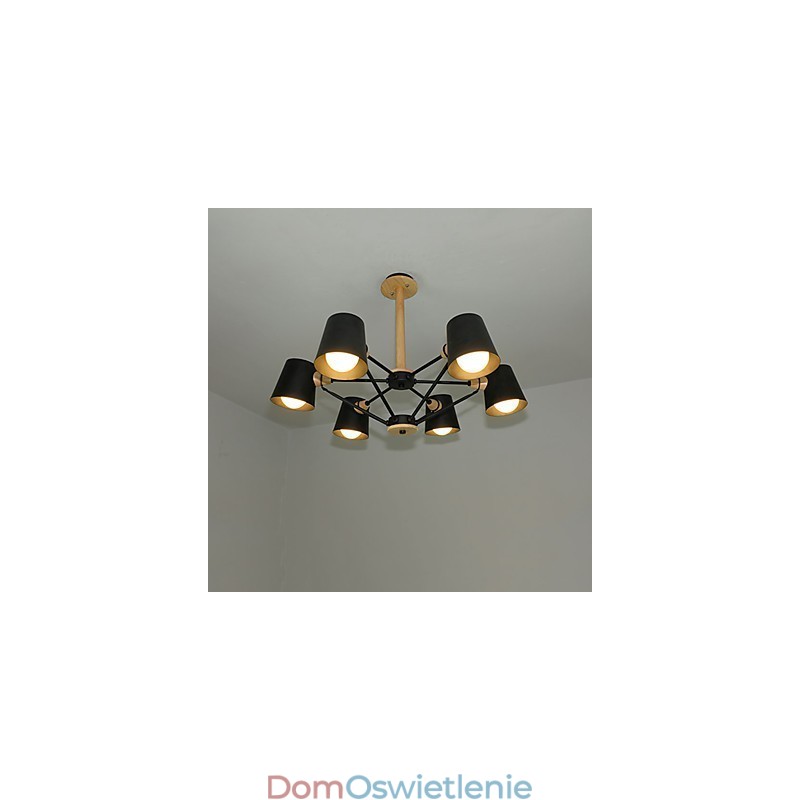 Wielokolorowy Macaron Wood Vintage Malowanie Cecha Metalowy Żyrandol