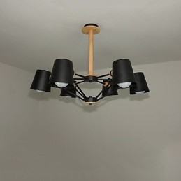 Wielokolorowy Macaron Wood Vintage Malowanie Cecha Metalowy Żyrandol