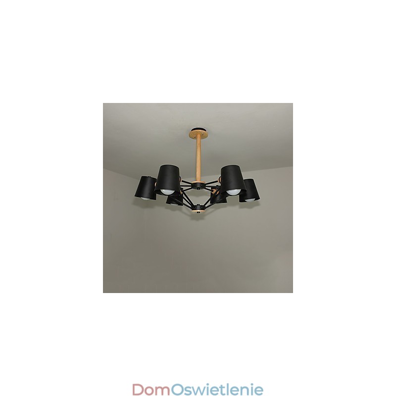 Wielokolorowy Macaron Wood Vintage Malowanie Cecha Metalowy Żyrandol