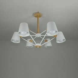 Wielokolorowy Macaron Wood Vintage Malowanie Cecha Metalowy Żyrandol