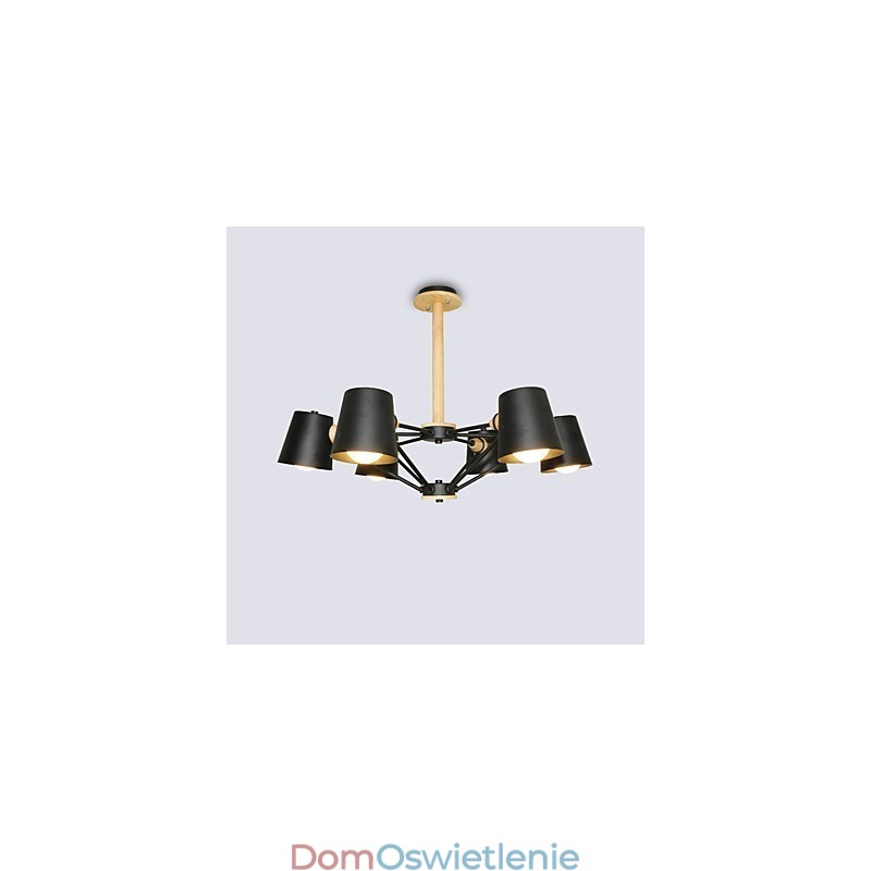 Wielokolorowy Macaron Wood Vintage Malowanie Cecha Metalowy Żyrandol
