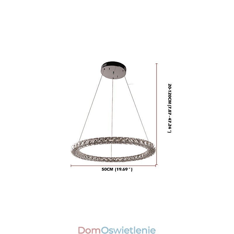 Nowoczesny pierścień kryształowy sufit wiszący lampa kryształowy żyrandol światło oświetlenie wewnętrzne lampy oprawy ściemnialne z pilotem