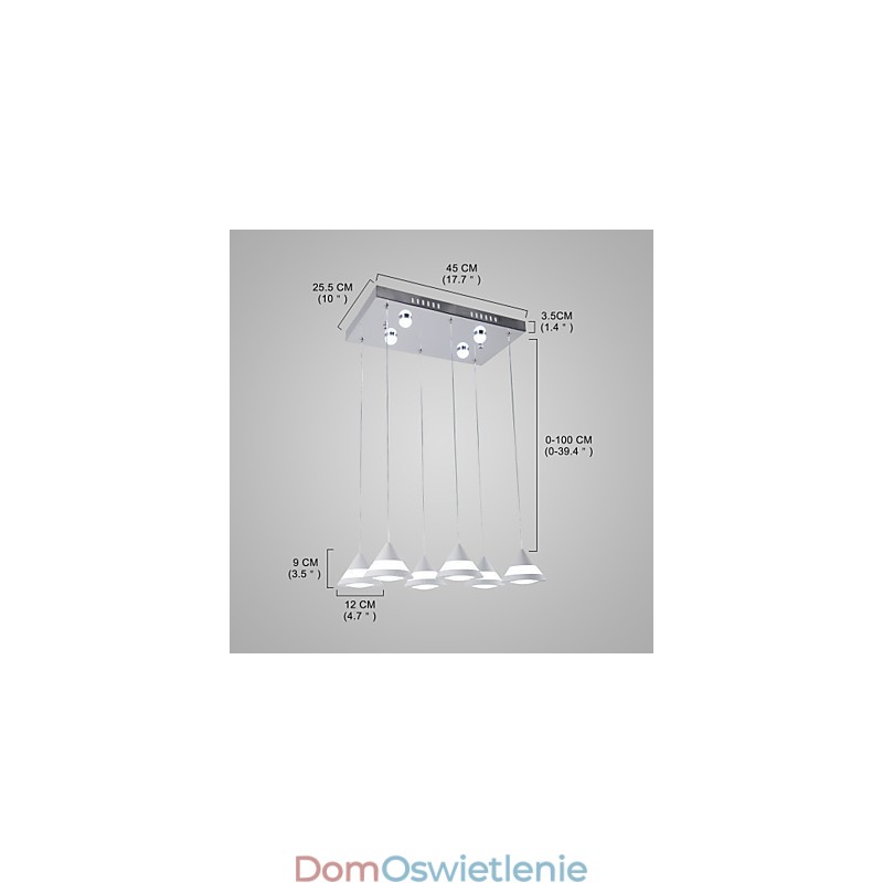Lampa wisząca nowoczesna współczesna do akrylu