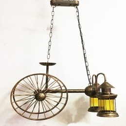 Rustykalny domek Vintage Retro Country Globe Malowanie Funkcja dla Projektantów Stylu Mini Metalowy Żyrandol