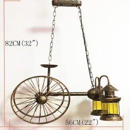 Rustykalny domek Vintage Retro Country Globe Malowanie Funkcja dla Projektantów Stylu Mini Metalowy Żyrandol
