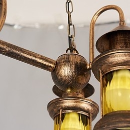 Rustykalny domek Vintage Retro Country Globe Malowanie Funkcja dla Projektantów Stylu Mini Metalowy Żyrandol