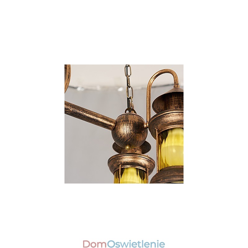 Rustykalny domek Vintage Retro Country Globe Malowanie Funkcja dla Projektantów Stylu Mini Metalowy Żyrandol