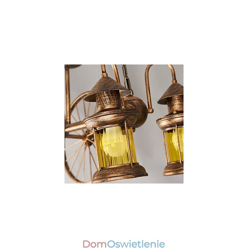 Rustykalny domek Vintage Retro Country Globe Malowanie Funkcja dla Projektantów Stylu Mini Metalowy Żyrandol
