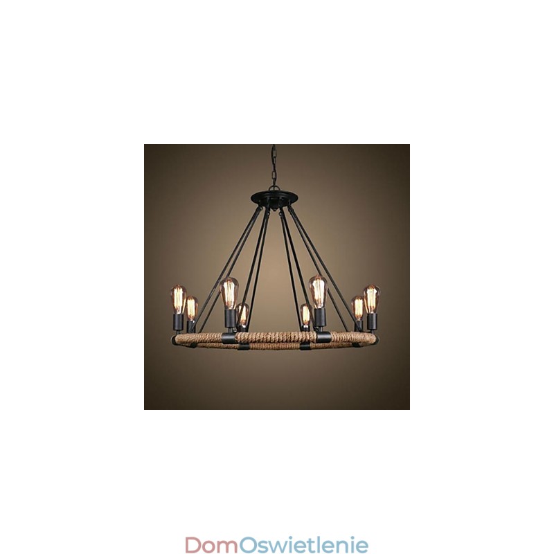 Tradycyjny Klasyczny Rustykalny Domek Vintage Retro Wiejski Malowanie Metalowa Lampa Wisząca