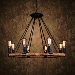 Tradycyjny Klasyczny Rustykalny Domek Vintage Retro Wiejski Malowanie Metalowa Lampa Wisząca