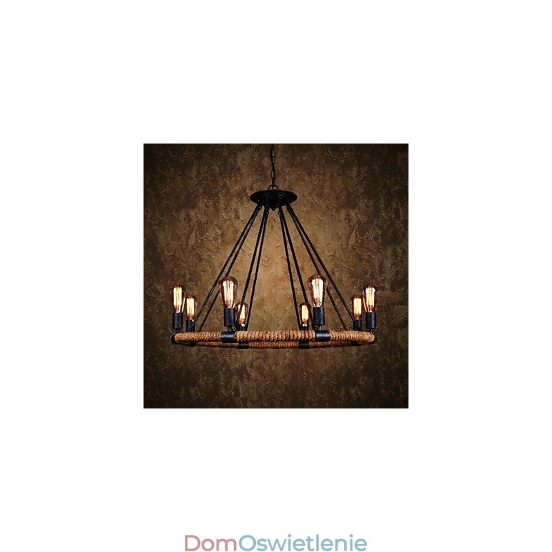 Tradycyjny Klasyczny Rustykalny Domek Vintage Retro Wiejski Malowanie Metalowa Lampa Wisząca