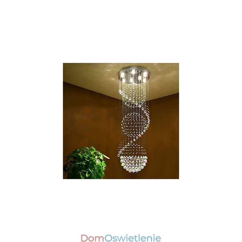 Kryształowy żyrandol sufitowy wiszący lampa wewnętrzna domowa oświetlenie wiszące lampy oprawy na schody