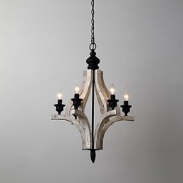 W stylu vintage malarstwo cecha miniaturowy styl drewno bambus żyrandol lampa dekoracyjna lampa wisząca