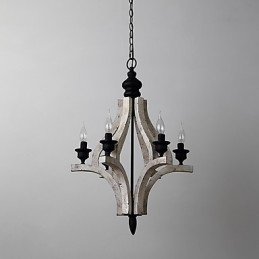 W stylu vintage malarstwo cecha miniaturowy styl drewno bambus żyrandol lampa dekoracyjna lampa wisząca