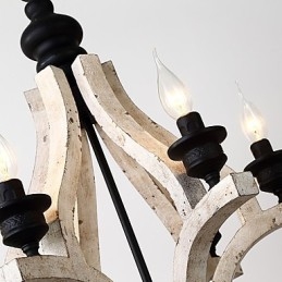 W stylu vintage malarstwo cecha miniaturowy styl drewno bambus żyrandol lampa dekoracyjna lampa wisząca