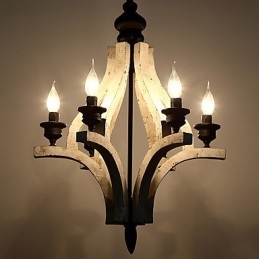 W stylu vintage malarstwo cecha miniaturowy styl drewno bambus żyrandol lampa dekoracyjna lampa wisząca