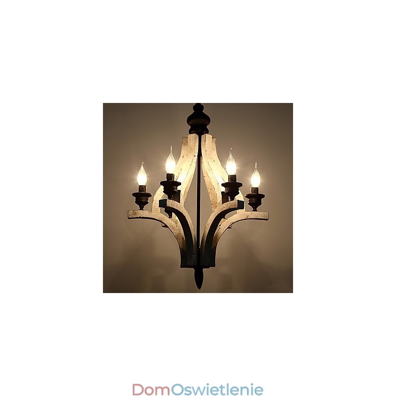 W stylu vintage malarstwo cecha miniaturowy styl drewno bambus żyrandol lampa dekoracyjna lampa wisząca
