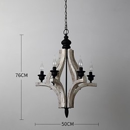 W stylu vintage malarstwo cecha miniaturowy styl drewno bambus żyrandol lampa dekoracyjna lampa wisząca